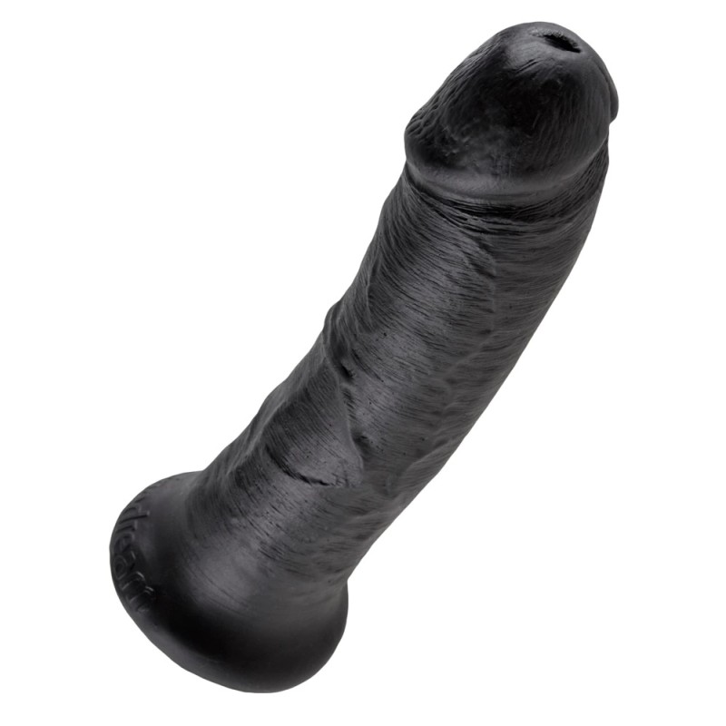 King Cock - Realistyczne Dildo Z Żyłkami I Przyssawką 20 CM Czarny Kolor Skóry